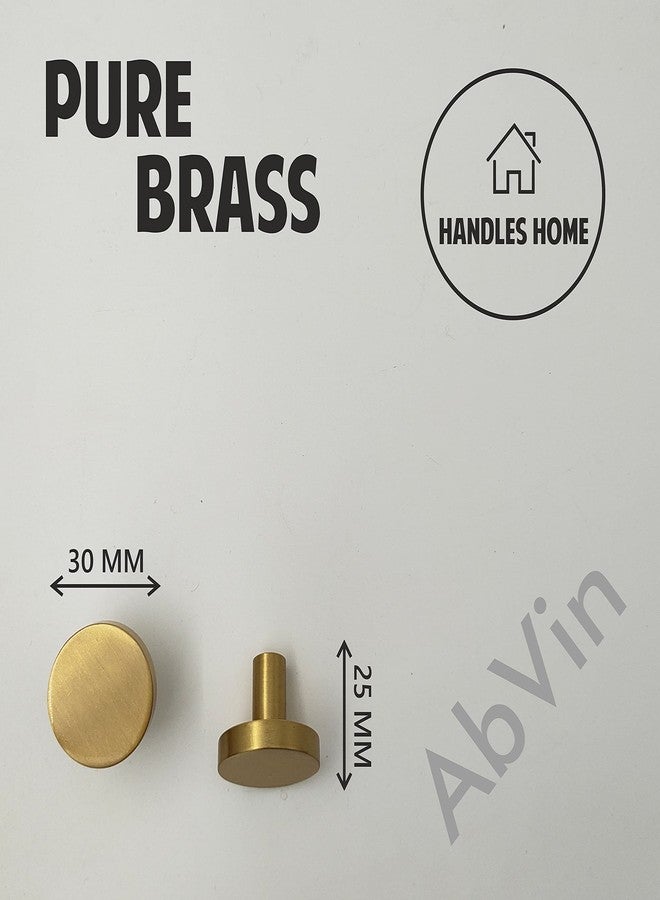 ABVIN Solid Brass Round Knobs Cabinet Beautiful Decorative Dresser Knobs Drawer Pulls - ABVIN002 - Matt Gold Finish - 1 Piece - Image 3